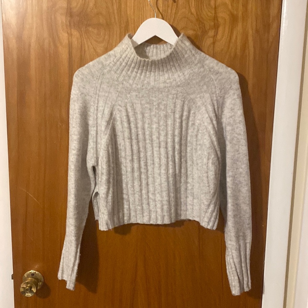 Topshop cropped funnel neck sweater